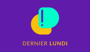 Logo avec le nom Dernier Lundi en lettres capitales jaunes